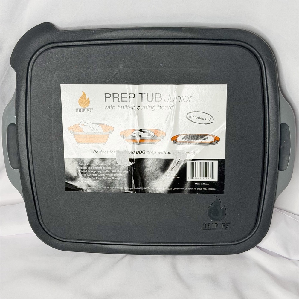Drip EZ Collapsible BBQ Prep Tub Junior Meal Prep Marinating Food Storage W/ Lid